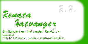 renata hatvanger business card